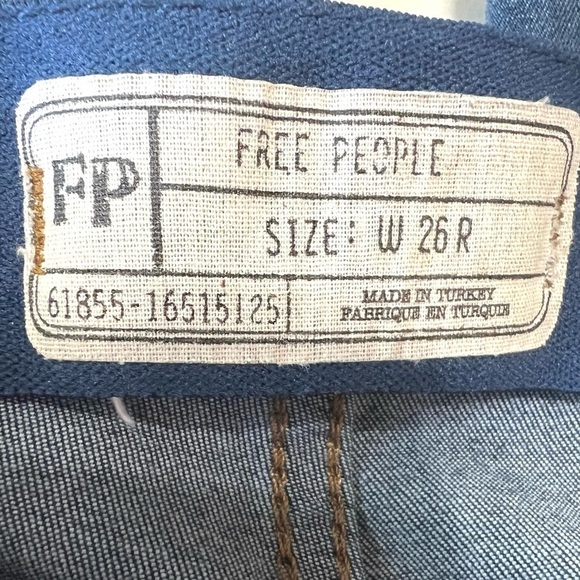 Free People Medium Wash Penny Pull On Stretch Denim Flare Retro Jeans Womens 26 - Picture 13 of 13
